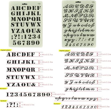 Xutong Lot De Pochoirs En Plastique Avec Lettres De L Alphabet Et