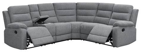 David Motion Sectional Sofa 609620 In Smoke Fabric By Coaster