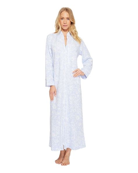 Carole Hochman Quilted Zip Robe In Blue Lyst