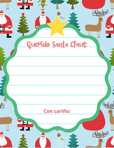 Carta para Santa Claus Imprimible gratis Poder Mamá