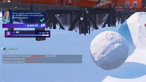 Fortnite Chapter Season Hide In A Giant Snowball At Frosty First