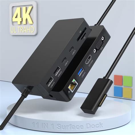 Microsoft Surface Pro Docking Station Surface Dock Triple Display 4k Hdmi Vga With