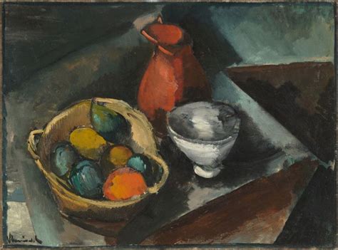 A Painting Of A Bowl And Pitcher On A Table