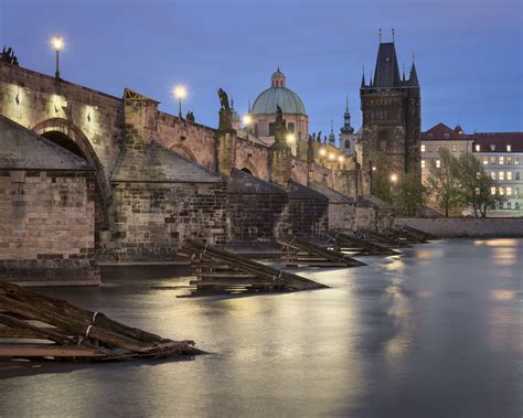 Charles Bridge And River Vltava Prague Czech Republic Anshar Images