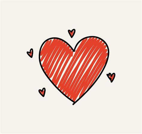 Premium Vector Hand Draw Heart Symbol Doodle