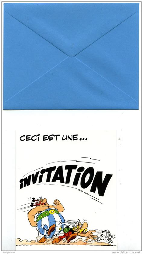 Astérix ASTERIX CARTE INVITATION AVEC OBELIX ASTERIX et IDEFIX Ed