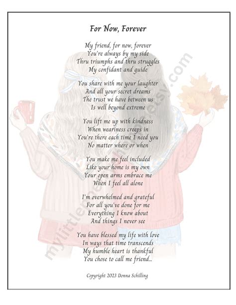 For Now Forever Friend Poem Best Friend Poem Friendship Poem Girlfriend Poem Instant