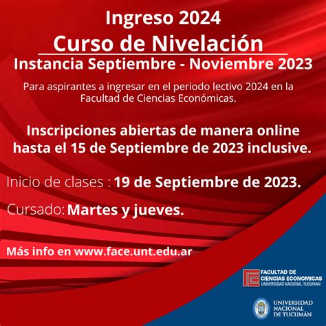 Curso de Nivelación para aspirantes a ingresar a la FACE en 2024