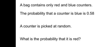 Solved A Bag Contains Only Red And Blue Counters The Probability That