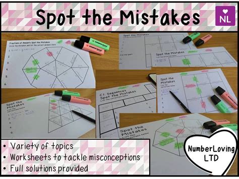 Spot The Mistakes Maths Activity Bundle Teaching Resources