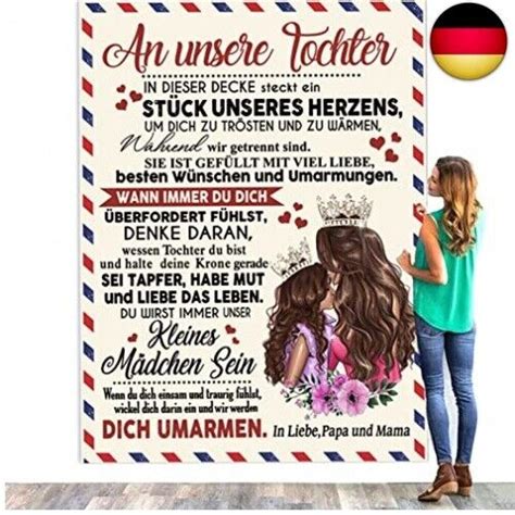 Personalisierte Kuscheldecke An Unsere Tochter Von Eltern Deutsche