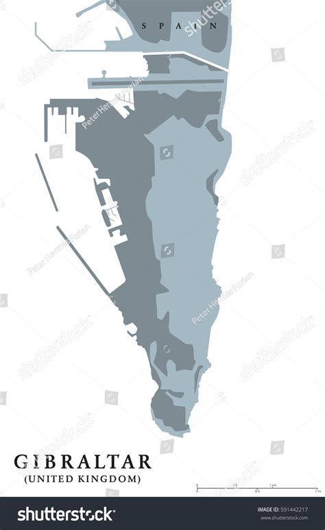 Gibraltar Political Map British Overseas Territory Stock Vector ...