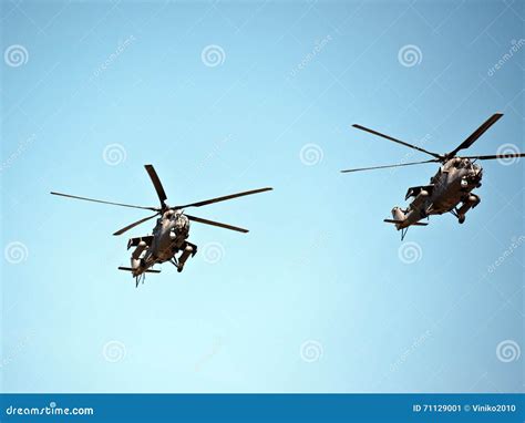 Helicopters In Air Show May 9th Victory Parade Moscow Russia Stock