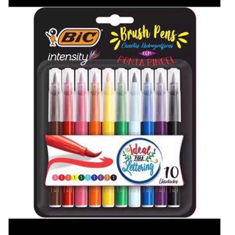 Caneta Hidrogr Fica Bic Intensity Brush Pens Cores Shopee Brasil