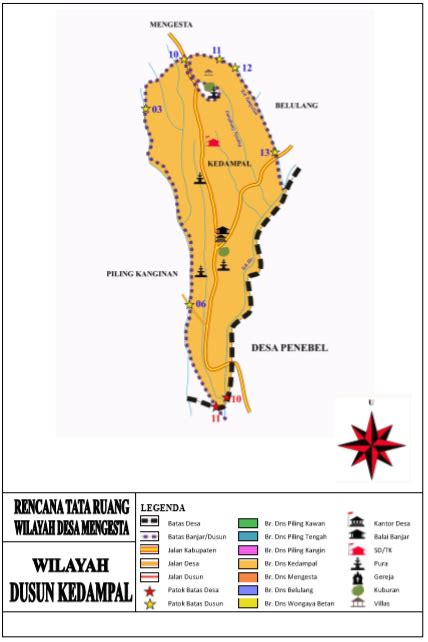 Peta Banjar Dinas Di Desa Mengesta Kecamatan Penebel Kabupaten