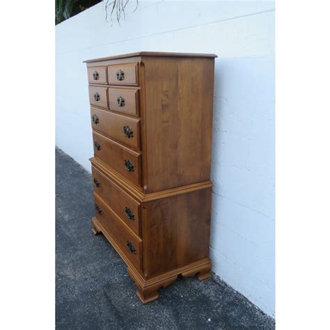 Ethan Allen Solid Maple Tall Chest Of Drawers Chairish