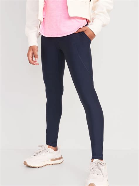 High Waisted Powersoft Side Pocket Leggings For Girls Old Navy