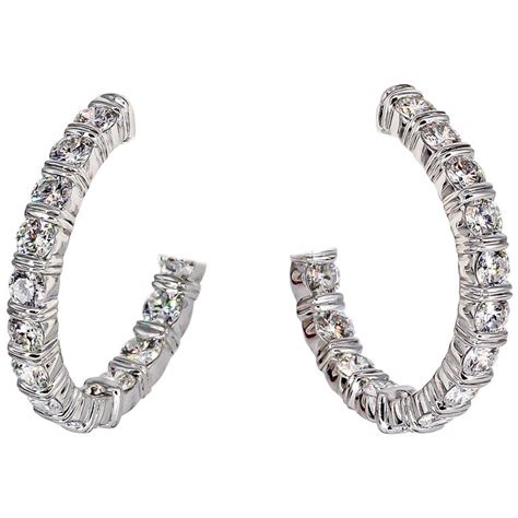 Harry Winston Inside Out Diamond And Platinum Hoop Earrings For Sale At 1stdibs