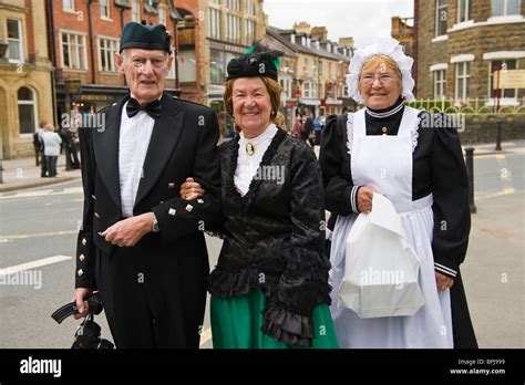 Upper Class Victorians With Maid In Period Costume At The Annual Victorian Festival In