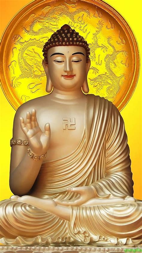 Gautam Buddha Ka Yellow Background Siddhartha Gautama Lord Buddha