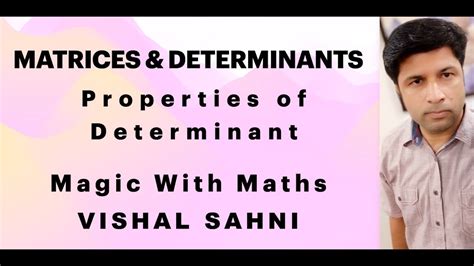 L1 Matrices And Determinants Jee Main Properties Of Determinants