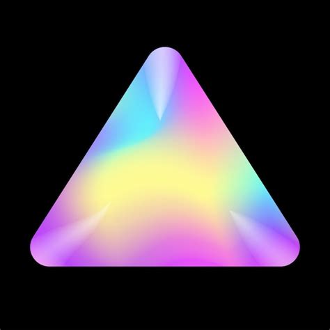 Premium Vector Holographic Sticker Vector Template Triangle Shape