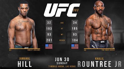 JAMAHAL HILL Vs KHALIL ROUNTREE Jr Full Fight UFC 303 YouTube