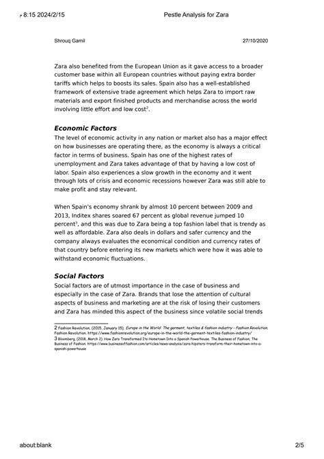 Solution Pestle Analysis For Zara Studypool