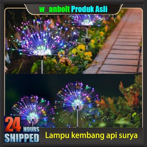 Jual W Anbolt 180led Lampu Tenaga Surya Tahan Air Lampu Taman 8 Mode Lampu Led Hidup Mati