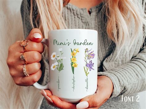 Custom Birth Flower Mug Personalized Birth Month Flower Coffee Etsy