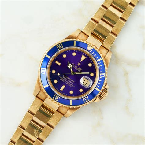 ROLEX SUBMARINER 16618 PURPLE VIRATED DIAL FULLY OXIDATED