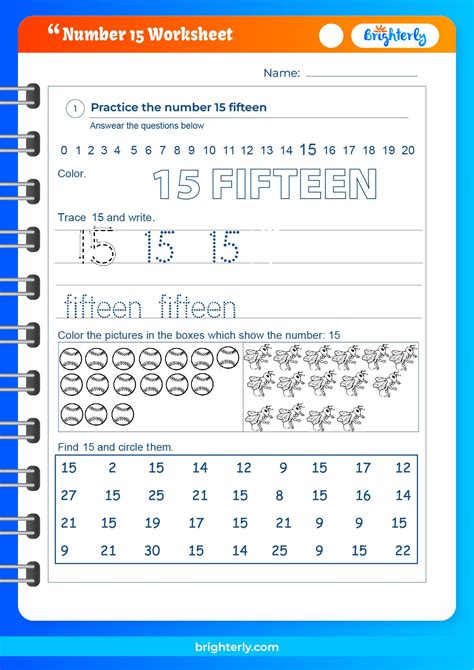 Free Printable Number 15 Fifteen Worksheets For Kids Pdfs