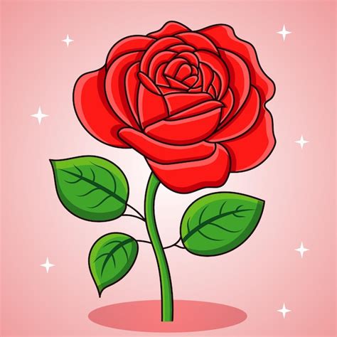 Dibujado A Mano Ilustraci N Rosa Roja Vector Premium