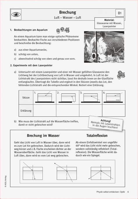 9 Hervorragen Arbeitsblatt Physik Klasse 6 Optik Kostenlos Für Sie