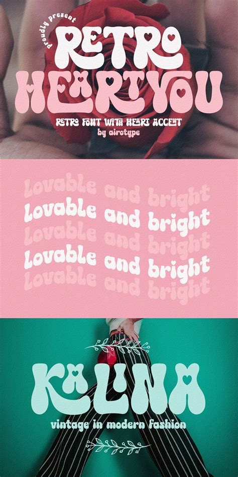 Best Retro Font Groovy Font Boho Bubbly Font Shadow Font Modern