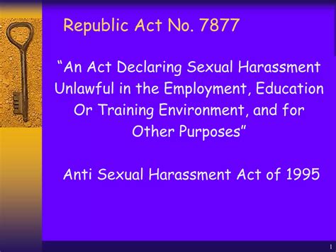 Anti Sexual Harassment Act Of 1995ppt