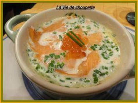 Oeuf cocotte a la truite fumee oeufs de saumon À Découvrir