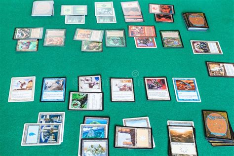 Various Cards Of Magic The Gathering Board Game Editorial Stock Image