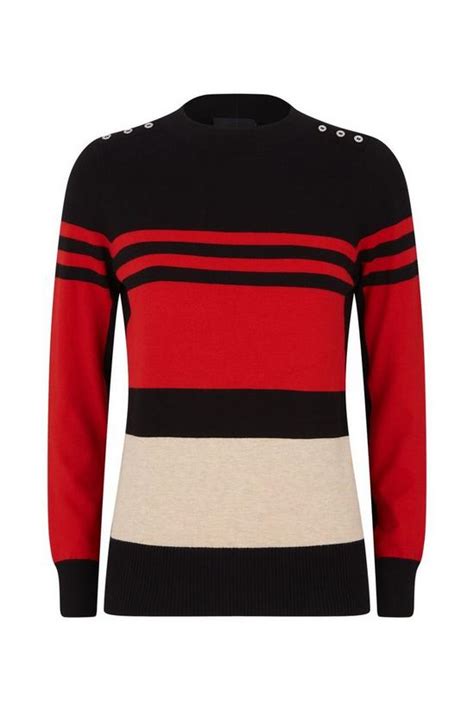 Jumpers And Cardigans High Neck Colour Block Jumper Wallis