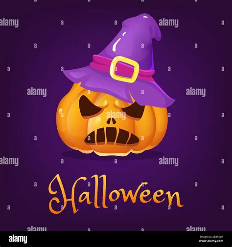 Spooky Pumpkin Cartoon Vector Illustration Stock Vector Image And Art Alamy