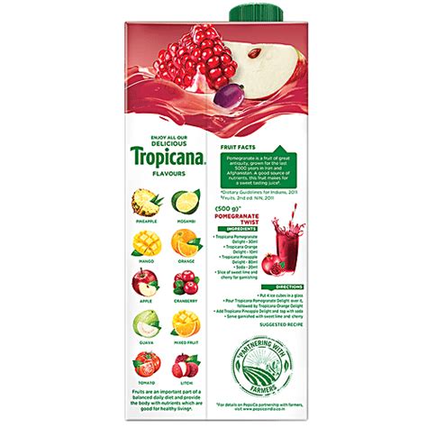 Buy Tropicana Fruit Juice Delight Pomegranate L Tetra Online At Best