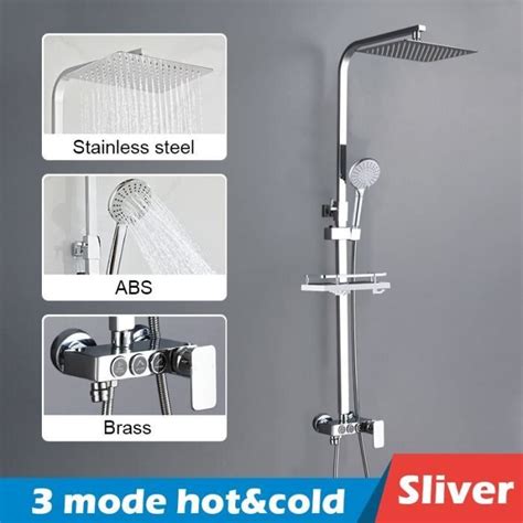 Ensemble De Douche Thermostatique À Affichage Numérique Noir Or Argent