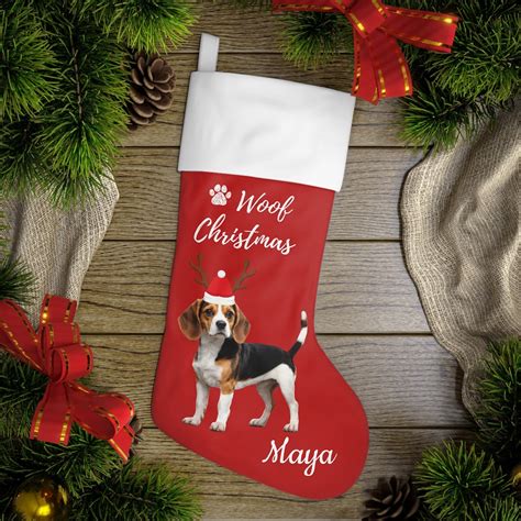 Personalized Beagle Dog Christmas Stocking Christmas Puppy Pet Lovers