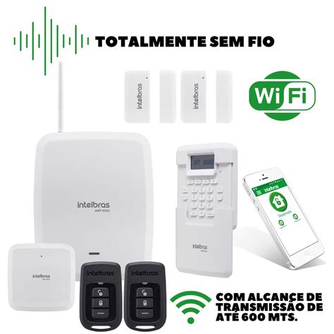 Kit Central De Alarme Sem Fio E Wi Fi Amt 8000 C 2 Sensores Shopee