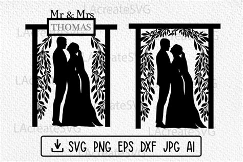 Wedding Couple Sign SVG file, Marriage Mr and Mrs Frame