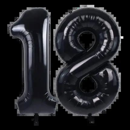 Ballon Chiffre 18 Ans Aluminium Noir 102cm Ballons 18 Ans Sur