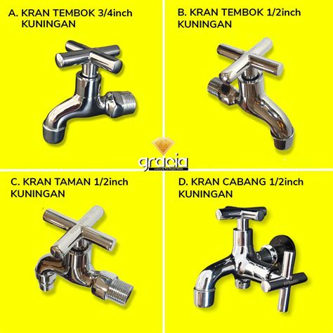 Jual Kran Air Tembok Taman Kuningan Inch Keran Air Kuningan