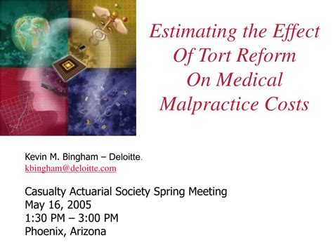 Ppt Estimating The Effect Of Tort Reform On Medical Malpractice Costs Powerpoint Presentation