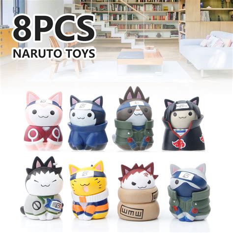 Zardwill Anime Naruto Action Figures 8 Pcs Naruto Model Kawaii Mini Q