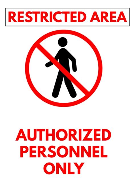 Restricted Area Authorized Personnel Poster Template Postermywall